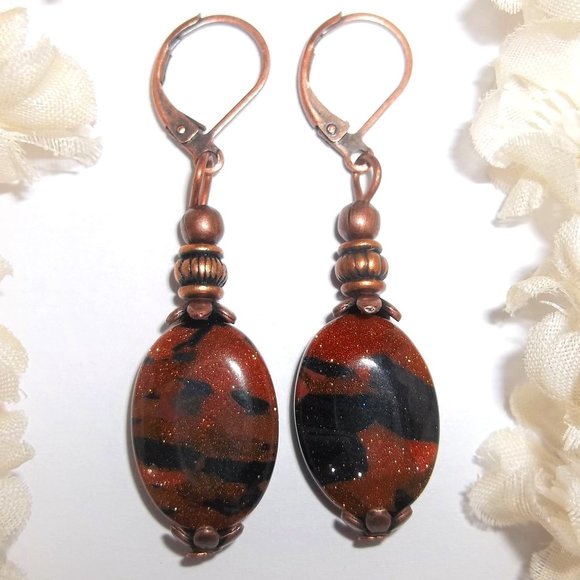 wvluckygirl Jewelry - Earrings, Orange Earrings, Rust Earrings, Boho Earrings, Sandstone Earring 7923